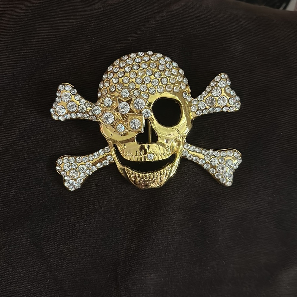 Pirate Skull Bling Belt Buckle